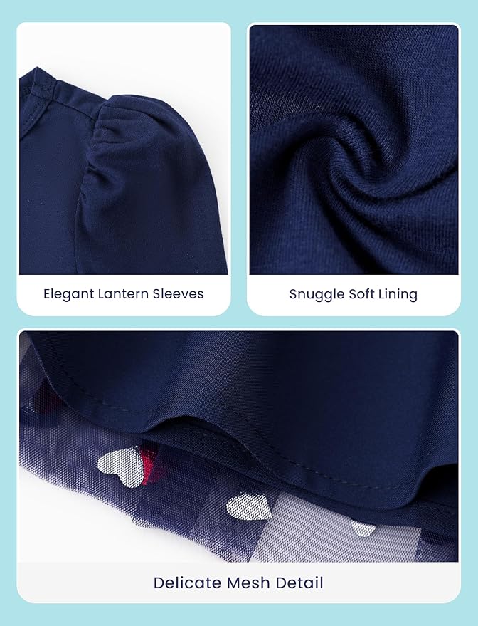 Peppa Pig Toddler Girls Dress for Fall Long Sleeve Tutu Dresses for Birthday Party Tulle Princess Dress Little Girl Size 2-6T