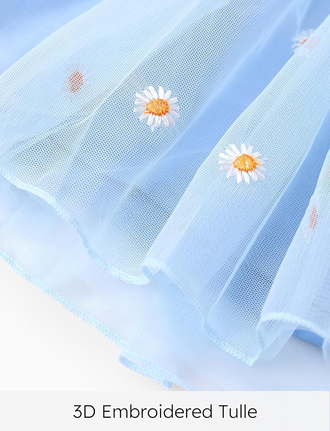 Disney Frozen Elsa Princess Cinderella Ariel Jasmine Rapunzel Baby/Toddler Dress, Ruffle Long-Sleeve Mesh Overlay Tulle Dress