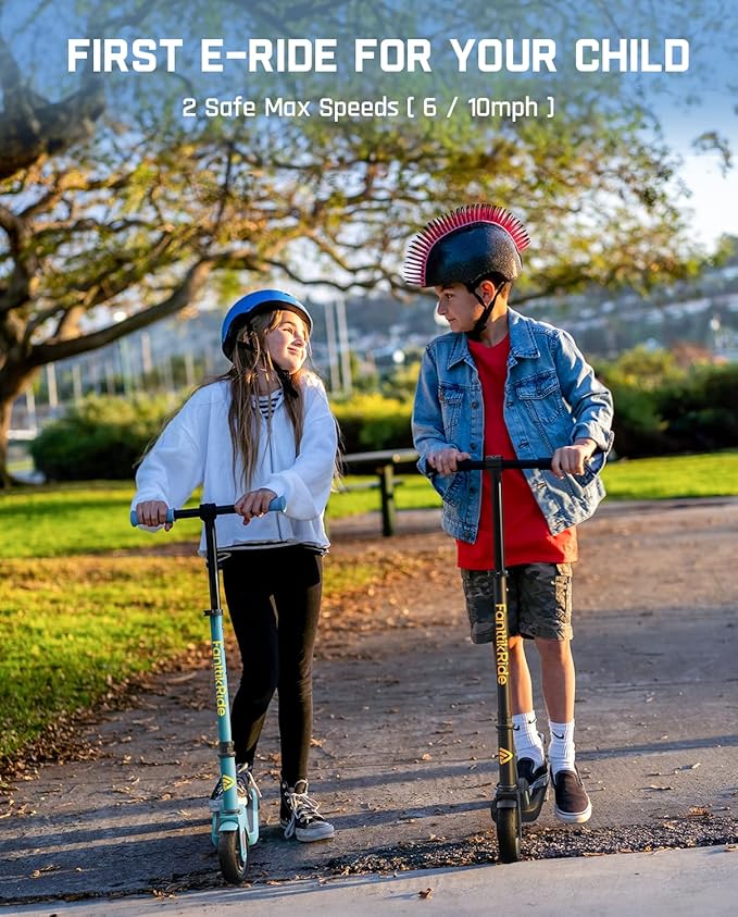 FanttikRide C9 Electric Scooter for Kids 8-12, Adjustable Handlebar Height for Riders 3.9-5.2 ft, 132 lbs, Up to 40 mins Continuous Time, 5 Miles Range, 2 Safe Max Speed 6/10 MPH