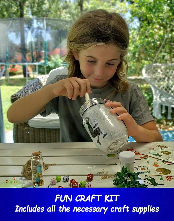 Make Your Own Sports Night Light Lantern Jar Arts & Crafts For Boys And Girls, Football, Soccer, Basketball, Tennis & Baseball Gifts For Kids, DIY Art Kit Age 4 5 6 7 8-12, Best Kids Birthday Present