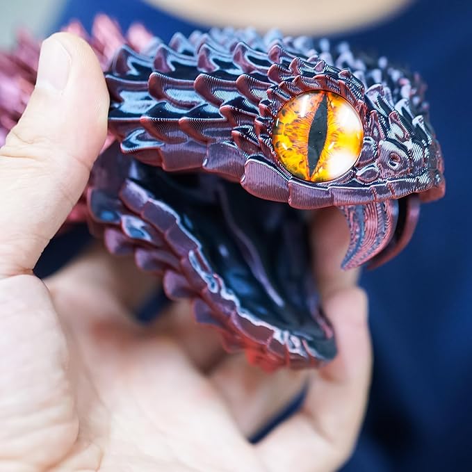 47.5inch Super Large 3D Printed Snake Models,Movable Teeth,Flexible Joint Animal lacertid Figurines, Stress Relief, Fidget restlessness, ADHD Toys, Surprise Fantasy Gifts (RBL/47.5inch)