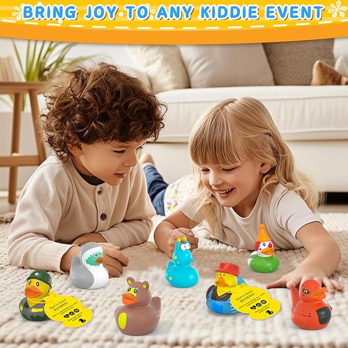 50Pcs Rubber Ducks with Tags for Ducking,Jeep Ducks for Ducking,Jeep Ducks with Tags for Ducking,50 Pack Rubber Ducks+50Cards Tags+50 Straps (50 PCS)…