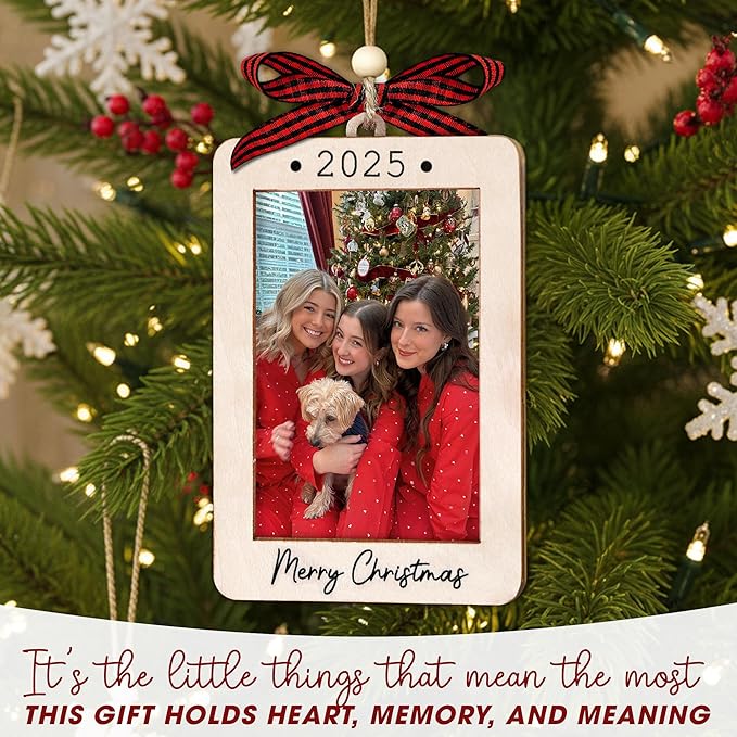 2025 Christmas Ornament Picture Frame - Friends Photo Frame Ornaments - Picture Frame Ornament For Tree - Merry Christmas Ornaments With Picture Insert - Christmas Gift For Family, Friends