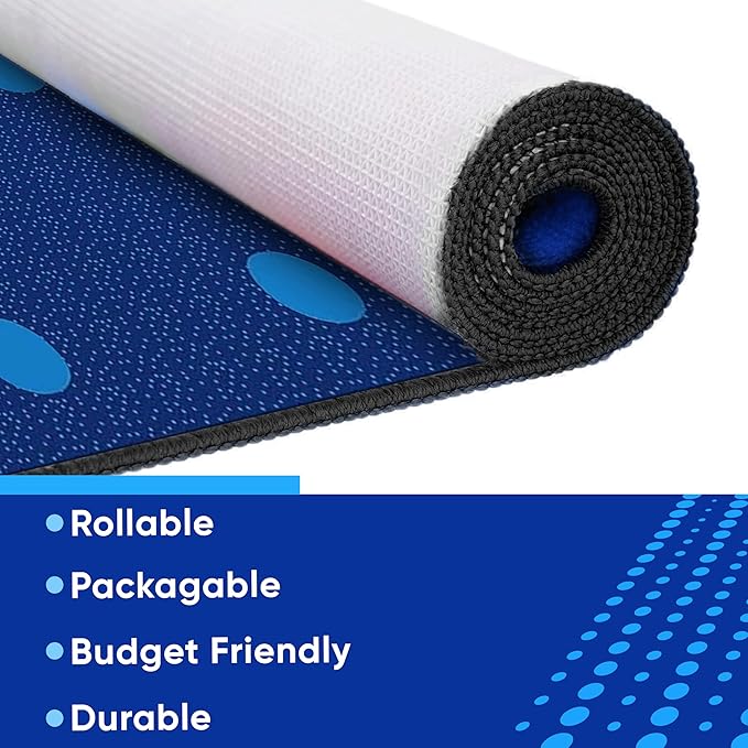 KidCarpet On The Spot Seating Classroom Carpet, 4' x 6' Rectangle, Blue on Blue