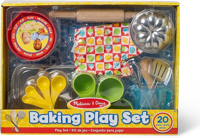 Melissa & Doug Baking Play Set (20 pcs) - Play Kitchen Accessories