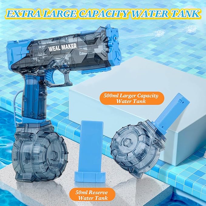 Electric Water Gun, 2PCS Powerful Water Guns for Adults Kids Automatic Water Pistol 26FT Long Range Squirt Gun Large Capacity Watergun Toys for Summer