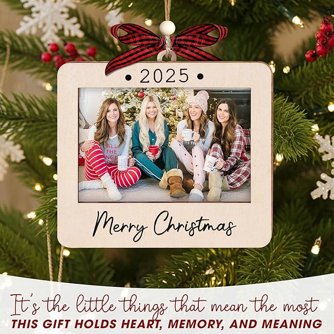 2025 Christmas Ornament Picture Frame - Polaroid Friends Photo Frame Ornaments - Picture Frame Ornament For Tree - Merry Christmas Ornaments With Picture Insert - Christmas Gift For Friends