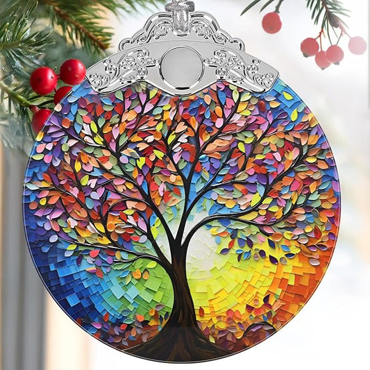 2025 Tree of Life Stained Glass Christmas Ornaments - Holiday & Christmas Tree Decor for Women