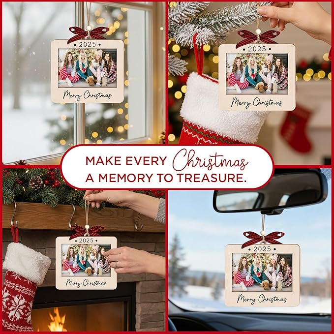2025 Christmas Ornament Picture Frame - Polaroid Friends Photo Frame Ornaments - Picture Frame Ornament For Tree - Merry Christmas Ornaments With Picture Insert - Christmas Gift For Friends
