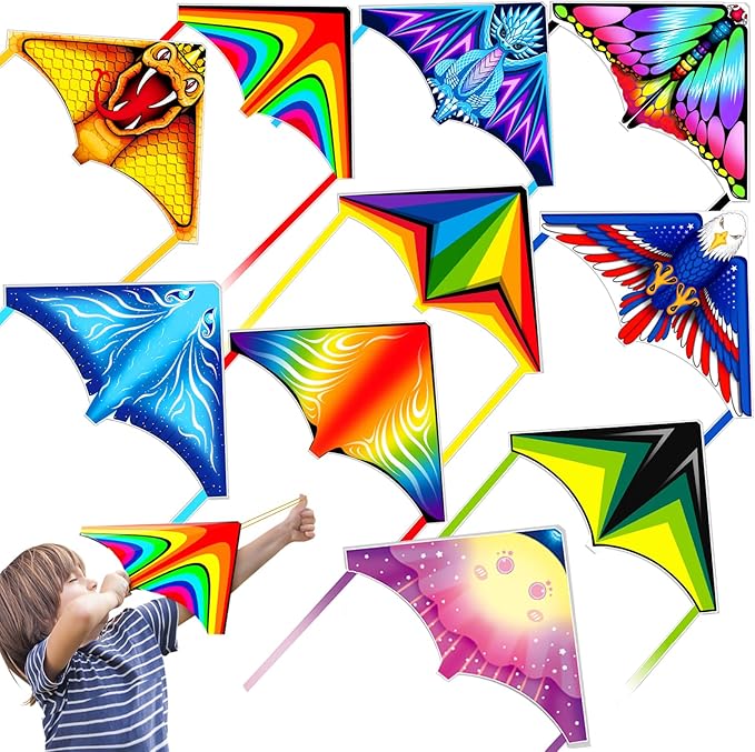 8 Pack/20 Pack Mini Kites for Boys Girls 3-5 6 7 8 Gift & Party Favors, Finger Launcher Kites Easy to Fly Ejection Kite for Kids Teens Ages 4-18 Beach Park Backyard Outdoor Sports Flying Toys