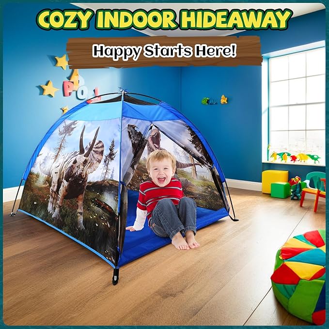 Dinosaur Kids Play Tent 48 * 48 * 43 inch Realistic Toddler Kids Tent as Dinosaur Toys Perfect for Boys Girls Ages 3 4 5 Indoor Outdoor Adventures as Gift Playhouse for Holidays Present