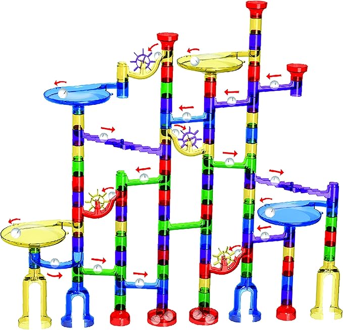 Marble Mania Marble Run - Marble Runs for Kids - 162 Pieces Plus Storage Tub - Construction Toys for 4-8 Year Old Boys or Girls - Educational STEM Toys for 4+ Year Olds