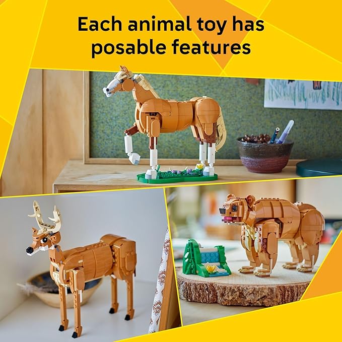 LEGO Creator 3 in 1 Beautiful Horse Building Toy for Kids - Learning Toy for Girls & Boys, Ages 9+ - Build a Horse, Bear, or Deer - Gift for Christmas - 31166