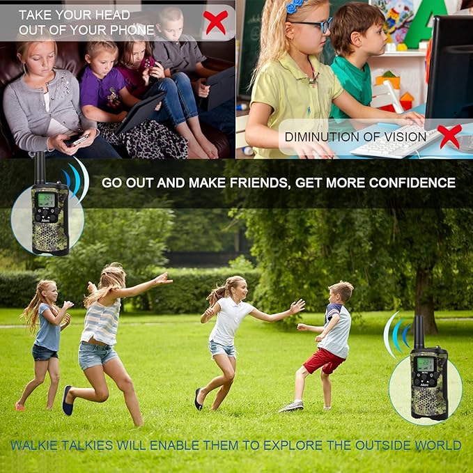 Gifts for Kids Aged 5-12 Boy Toys Kids Walkie Talkies 22 Channel 2 Way Radio 3 Miles Long Range fit Outdoor Adventure Hunt Game Camp Toys for Boys 6 7 8 9 Years Old Gifts for Boys