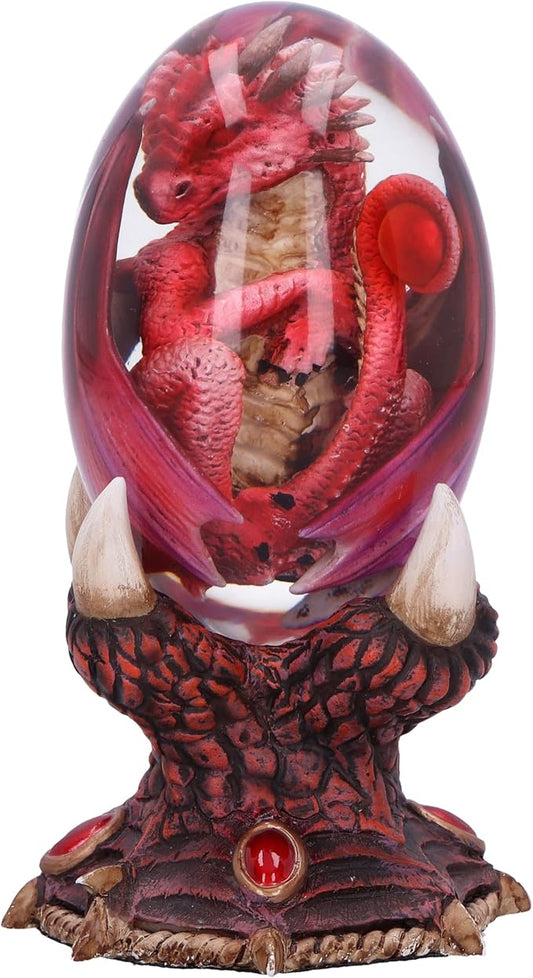 Nemesis Now Elemental Dragonlings, Glass Egg Figurine, Cast in The Finest Resin, Expertly Hand-Painted - Fire