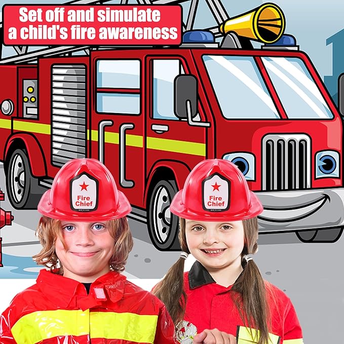 24 PCS Firefighter Hats for Kids,Kids Firefighter Helmet Fire Chief Helmet,Plastic Fireman Hat,Red Children’s Fireman Helmet,Firefighter Hat Costume Dress Up Accessory