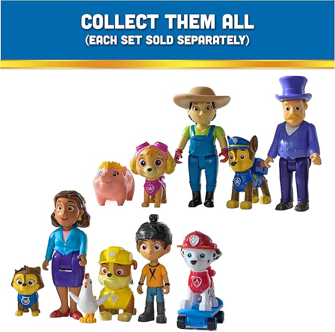 Paw Patrol Rubble, Mayor Goodway & Chickaletta Figures, Kids Toys for Boys and Girls Ages 3 and Up