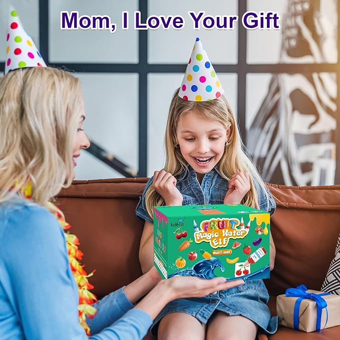 Kiditos Fruit Magic Water Elf Toy Kit,Aqua Fairy Water Gel Kit-20 Magic Gel&10 Molds-Make Your Own Water Elves&Squishy Toys–Fun Summer DIY Craft Kit,Birthday Gifts&Party Favors for Kids Ages 3+