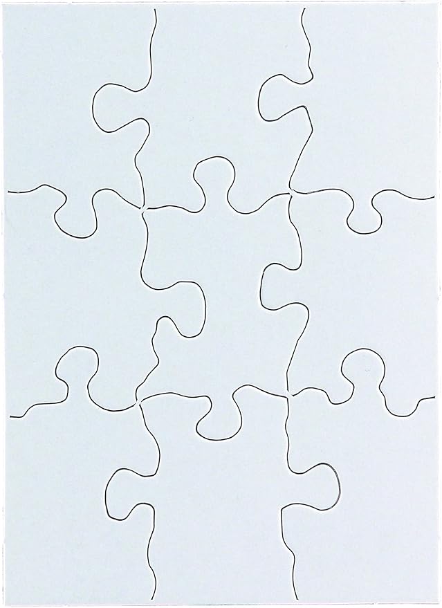 12 Blank Jigsaw Puzzles– 4 x 5.5 Inch, 9 Pieces Each – Hygloss DYI party invites, Perfect for Decorating, Kids' Activities, Arts & Crafts or Party Favors - Puzzle Pieces to Draw On for Crafts