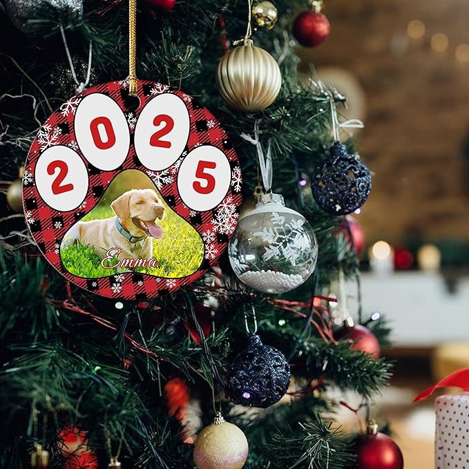 Personalized Dog Ornaments for Christmas Tree, Custom Pet Christmas Ornament 2025, Puppy 1st Xmas Gifts, Custom Dogs Ornament Christmas, Dog Lovers Gift for Christmas Tree Decoration