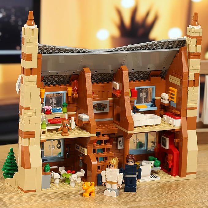 The Holiday Christmas Building Set, Rosehill Cottage Village Compatible with Lego – Cozy Winter House with Figures & Dog, Creative Display Gift for Adults, Kids & Movie Fans (841PCS)