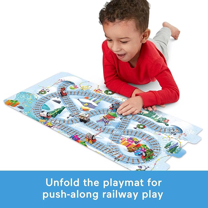 Thomas & Friends MINIS Advent Calendar 2023, Christmas 24 Miniature Toy Trains and Vehicles for Preschool Kids Ages 3+ Years