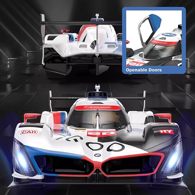 Voltz Toys 1/14 Scale Le Mans RC Car Licensed Le Mans Series Remote Control Toy Car Model for Kids and Adults with Open Doors and Lights Gift for Kids and Adult (BMW M Hybrid V8 LMDH)