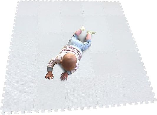 MQIAOHAM® 25 Pieces Puzzle Play Mats, Soft Baby Play Mat, Kids Interlocking Foam Floor Tiles, Toddlers Carpet Playmats G301025-101