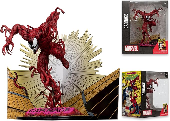 McFarlane Toys Marvel Carnage 1:10th Scale Collectible with Scene (The Amazing Spider-Man #362)