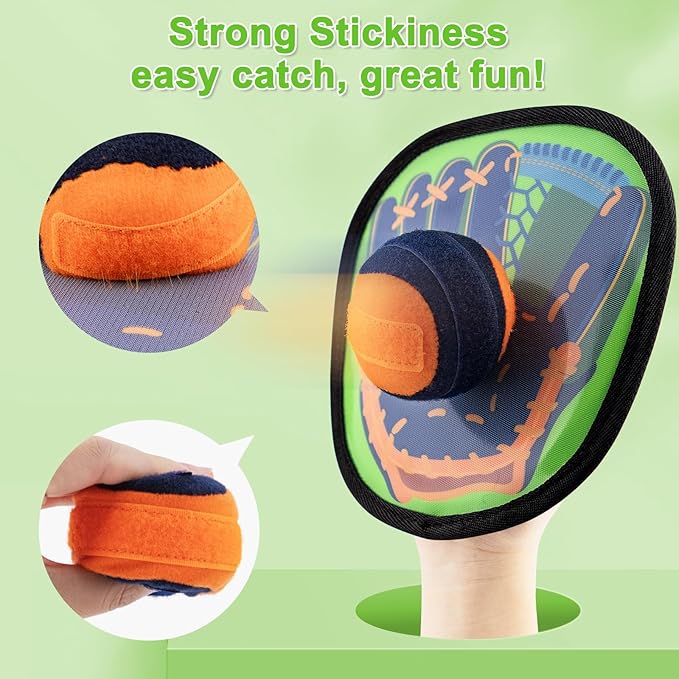 Toss and Catch Ball Game Pool Beach Toys for Kids Outdoor Games Yard Outside Toys for 3 4 5 6 7 8 Year Old Boys Girls Birthday Gift Toddler Baseball Training Glove