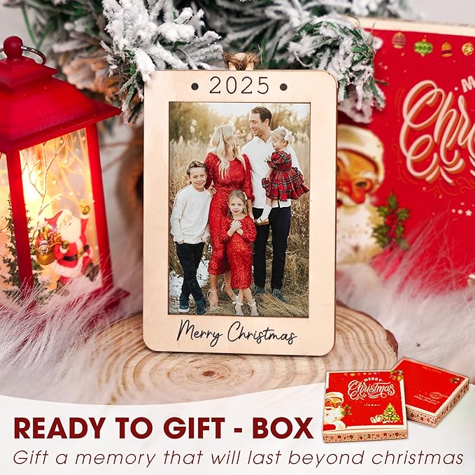 2025 Christmas Ornament Picture Frame - Family Photo Frame Ornaments - Picture Frame Ornament For Tree - Merry Christmas Ornaments With Picture Insert - Christmas Gift For Family, Friends