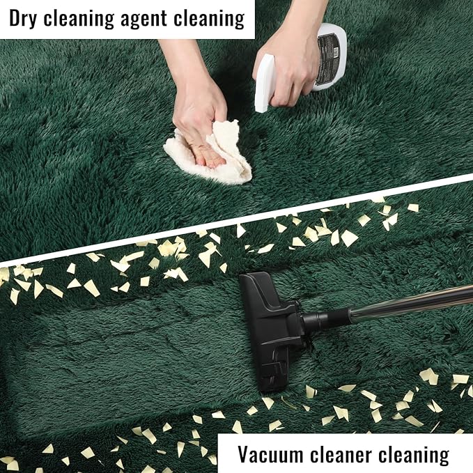 PAGISOFE Fluffy Shag Area Rug for Living Room, 5x8 Ft, Fluffy Shag Fuzzy Carpet Shaggy Rugs for Boys Bedroom, Soft Fuzzy Emerald Green Rugs for Kids Boys Baby's Room Decor Aesthetic, Dark Green