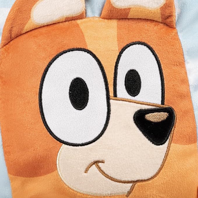 Jay Franco Bluey Bingo 3D Snuggle Pillow - Super Soft Orange Plush Pillow - Measures 15 Inches