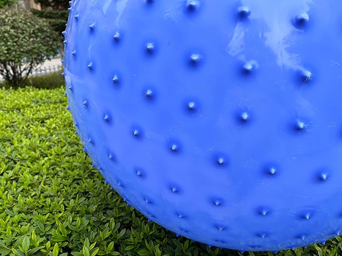 Large Sensory Massage Ball for Kids, 2 Pack 33.5" 85CM Macaron Blue Bouncy Exercise Balls for Toddlers, Big Inflatable Toys with Tactile Spikes, Outdoor Giant Yoga Balls, Large Beach Ball