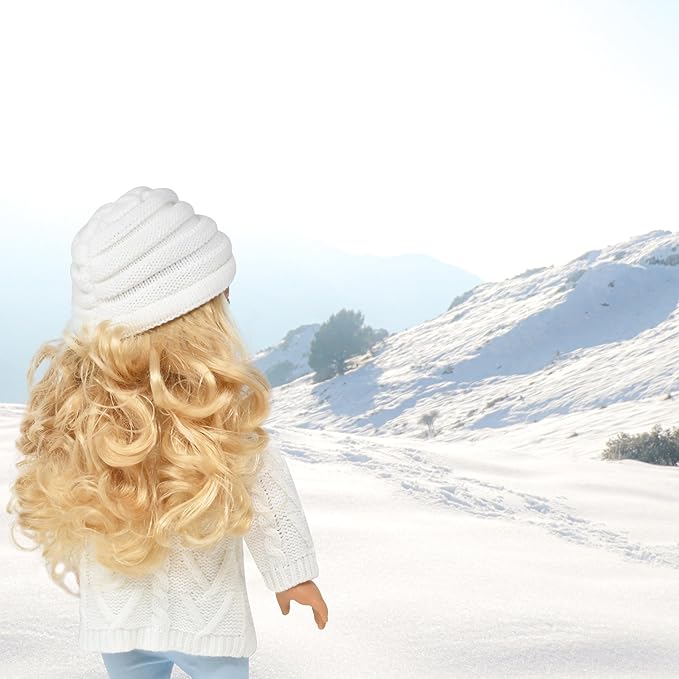 18 Inch Girl Doll with Clothes Set in Gift Box, Fashion Princess Doll with Beautiful Long Blond Hair Blue Eyes with 2 Outfits, Boots and Accessories for Girls and Kids