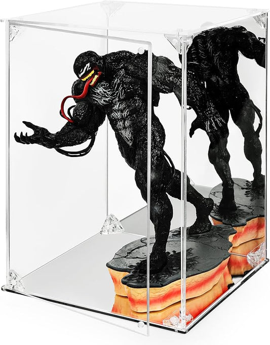 Acrylic Display Case | Mirrored Back & Base | Front Magnetic Closure | UV Protected Display Box | Clear Display Case for Collectibles, Figures, Legos, Toys, Dolls and Sports Memorabilia | 8x8x12in |