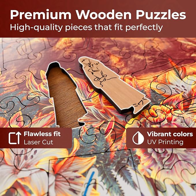 CRAFTHUB Harry Potter Puzzle – A3 Hogwarts Castle – Wooden Jigsaw Puzzles for Adults – 155 Unique Shaped Pieces – Officially Licensed Merchandise – 10.8" x 11.9"