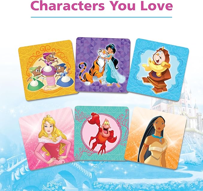 Wonder Forge Disney Princess Matching Game – Fun Memory Game for Kids Ages 3 and Up – Toddler Learning Toy Featuring Belle, Ariel, and Elsa and more Disney Princesses - Packaging May Vary