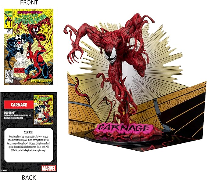 McFarlane Toys Marvel Carnage 1:10th Scale Collectible with Scene (The Amazing Spider-Man #362)