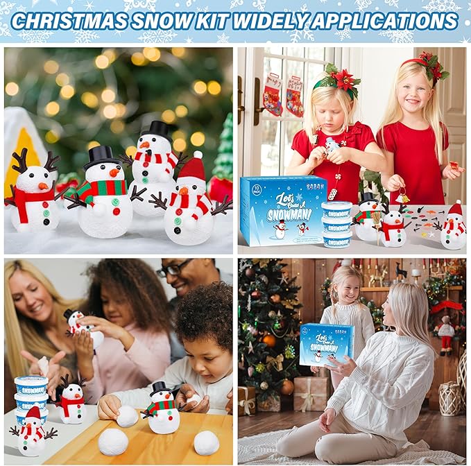 72 Pack Christmas Snowman Craft Kit, DIY Snowman Crafts Build a Snowman Kit Indoor Decor, Christmas Creative Air Dry Modeling Clay, Xmas Making Kit Toys for Family School Party Supplies