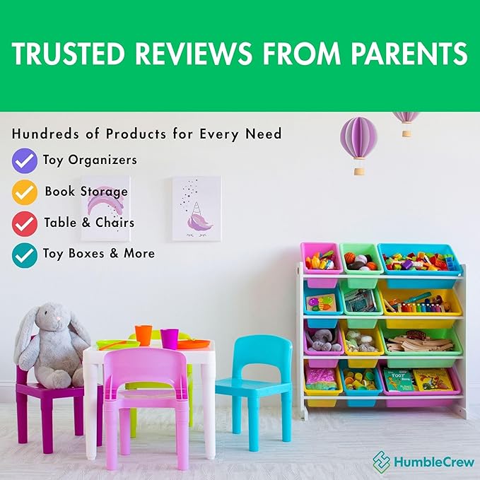 Humble Crew, White/Pastel Kids' Toy Storage Organizer
