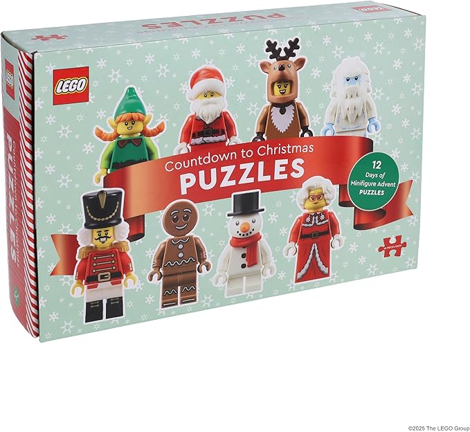 Lego Countdown to Christmas Puzzles | 12 Days of Minifigure Advent Puzzles | 48-Piece Mini Jigsaw Puzzles