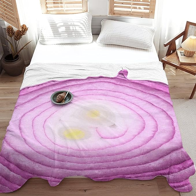 Onion Blanket Fleece Lightweight Throws Gift for Birthday Christmas Soft Flannel Blankets for All Season Bed Sofa Teen Size-50"x60"