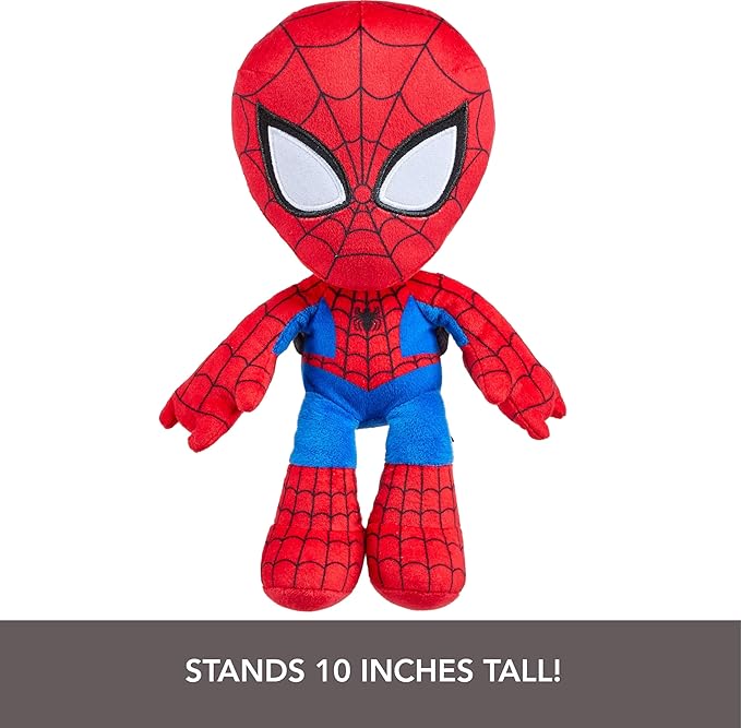 Mattel Marvel Spider-Man Plush Character Figure, Super Hero Soft Doll in Classic Suit, 8 Inches Tall
