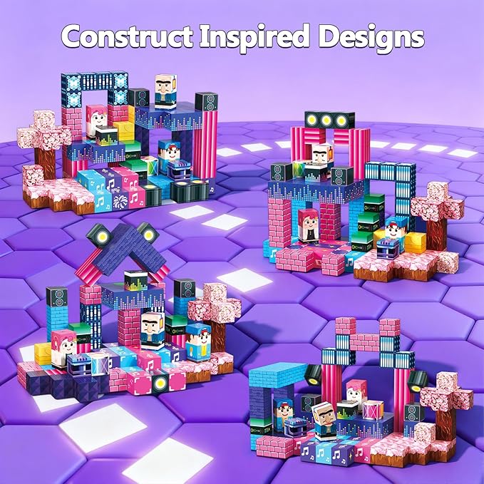 Magnetic Blocks 120PCS Magnet Building Blocks for Kids 4-12, Princess Sensory Girls Gift Educational Christmas Birthday Gifts Construction Toys