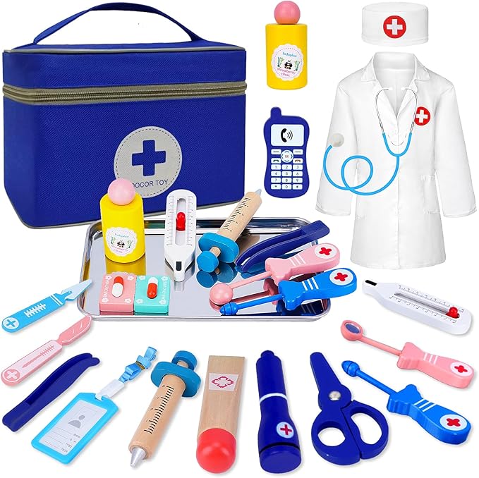 COSILY Doctor Kit for Kids, Doctor kit for Toddlers 3-5 , Pretend Playset for Toddlers with Medical Bag, Stethoscope and Other Accessories for Boys and Girls