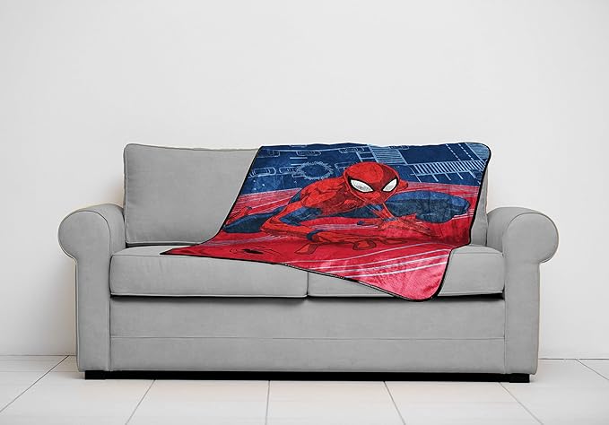 Jay Franco Spiderman Kids' Miles Morales Plush Fleece Throw - 46" x 60", Soft, Fade Resistant, Cozy Blanket for Boys & Girls