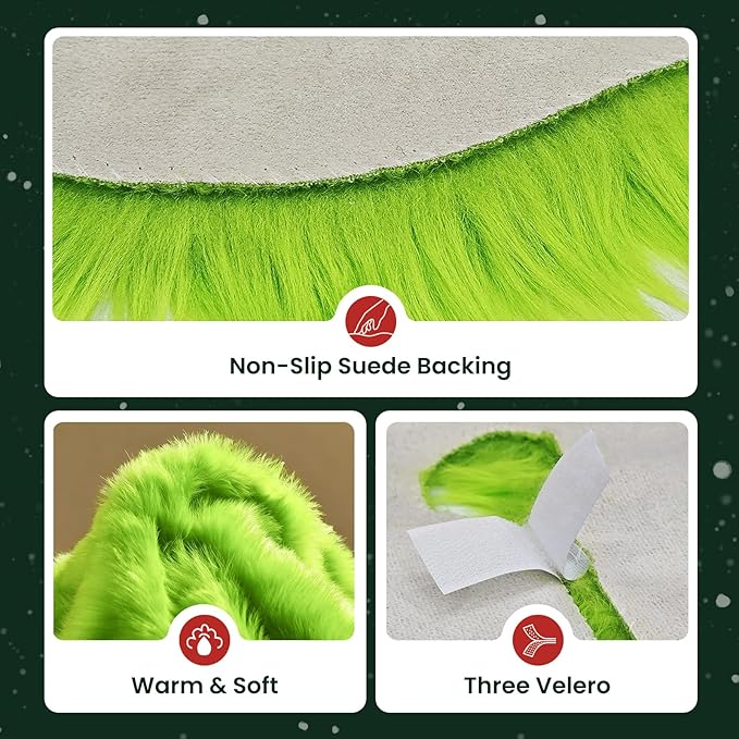 iMucci 48inch Christmas Tree Skirt Wool Fur Green Tree Skirt Small Tree Skirts Green Trees Skirt Holiday Party Decoration