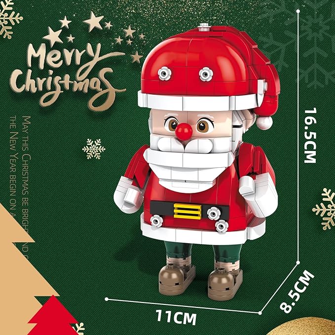 Christmas Building Blocks Set, 750 Piece Santa Claus Building Block Set with Christmas Tree and Gift Box, Santa's Gift Train Building Sets for Kids Ages 6-12, Holiday Building Toys for Boys Girls