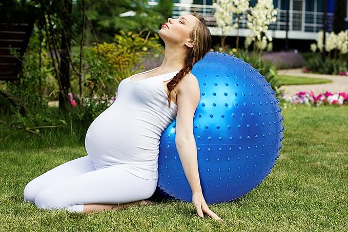 Large Sensory Massage Ball for Kids, Pack of 2 33.5" 85CM Bouncy Exercise Balls for Toddlers, Big Inflatable Toys with Tactile Spikes, Outdoor Giant Yoga Balls, Large Beach Ball